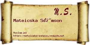 Mateicska Sámson névjegykártya